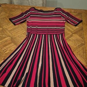 Striped Red and Black Dress